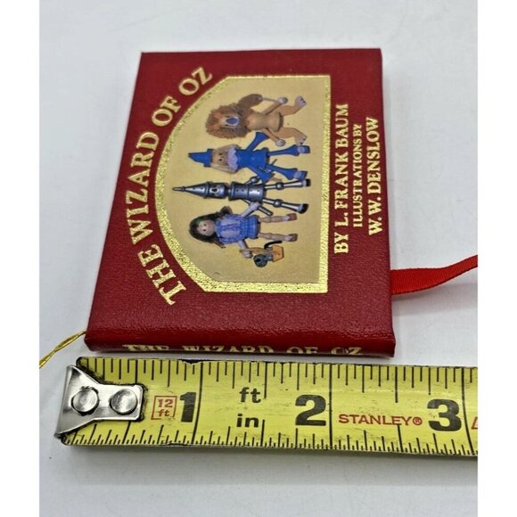 Vintage Kurt Adler Christmas Ornament The Wizard of Oz Mini Book 1984 Red Gold - Picture 12 of 13